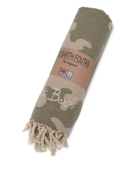  Mc2 Saint Barth Kids Foutas Camouflage Jacquard Beach Towel - Green 
