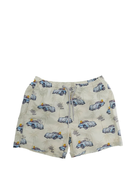  Mc2 Saint Barth Kids Graphic-print Swim Shorts - Neutrals 