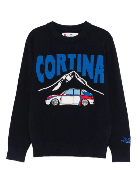 Mc2 Saint Barth Kids Intarsia-graphic Sweater - Blue 