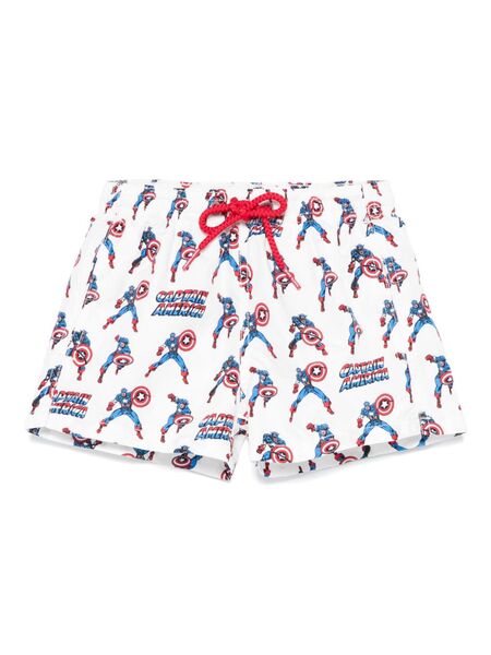  Mc2 Saint Barth Kids Jean Lighting Swim Shorts - White 
