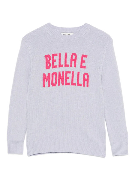  Mc2 Saint Barth Kids Letter-print Sweater - Purple 