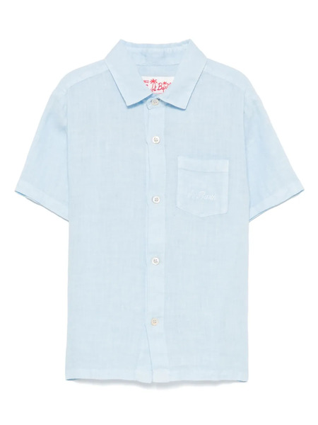  Mc2 Saint Barth Kids Linen Shirt - Blue 