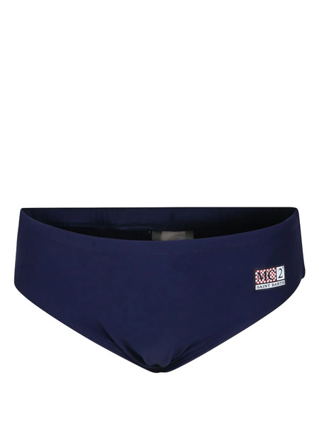  Mc2 Saint Barth Kids Logo-appliqué Swim Trunks - Blue 