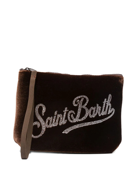  Mc2 Saint Barth Kids Logo-embellished Zip Pouch - Brown 