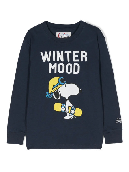  Mc2 Saint Barth Kids Logo-embroidered Cotton Sweatshirt - Blue 