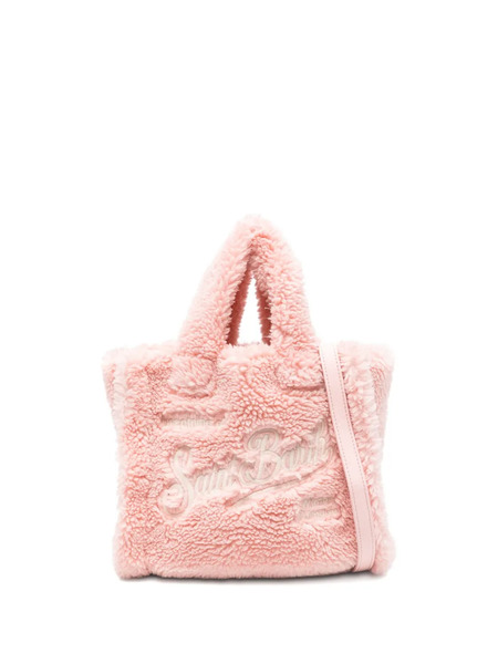  Mc2 Saint Barth Kids Logo-embroidered Fluffy Tote Bag - Grey 