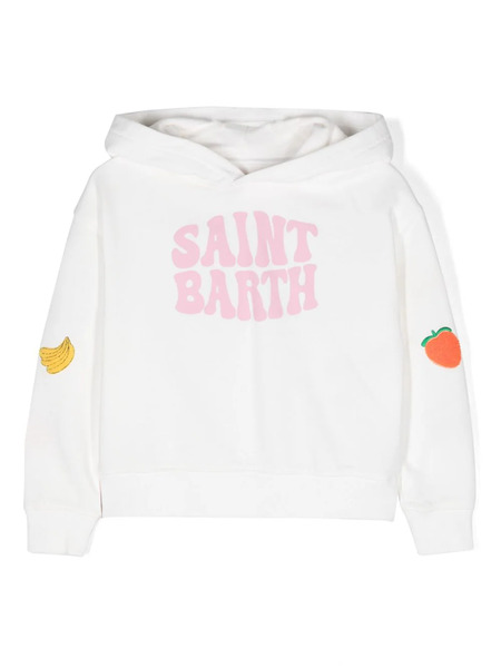  Mc2 Saint Barth Kids Logo-print Cotton Hoodie - Neutrals 