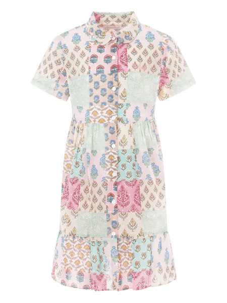  Mc2 Saint Barth Kids Patchwork-design Dress - Pink 