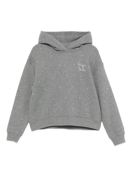  Mc2 Saint Barth Kids Pearl-embellishment Hoodie - Grey 