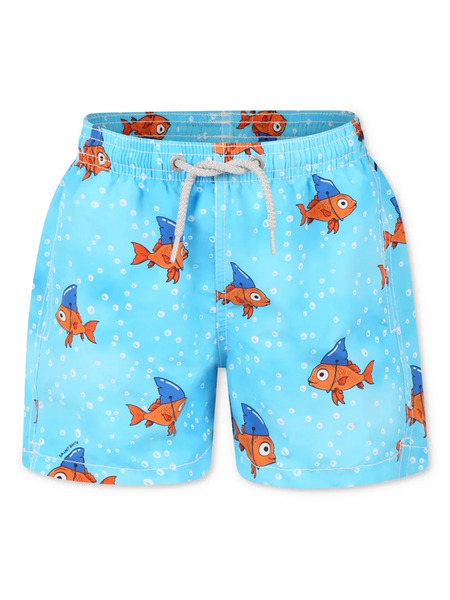  Mc2 Saint Barth Kids Printed Swim Shorts - Blue 