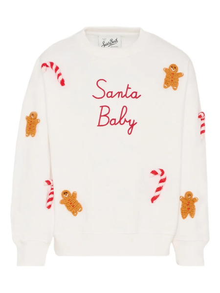  Mc2 Saint Barth Kids Santa Baby Embroidered Sweatshirt - White 
