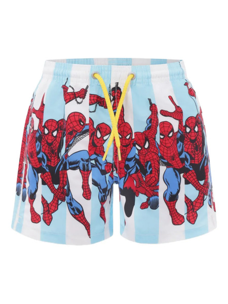  Mc2 Saint Barth Kids Spiderman-print Swim Shorts - Blue 
