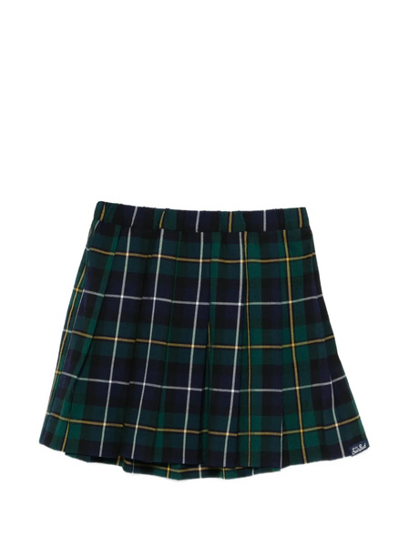  Mc2 Saint Barth Kids Tartan Pleated Skirt - Green 