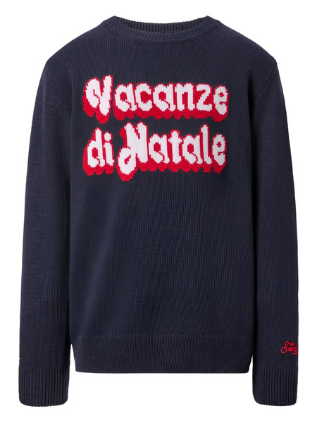  Mc2 Saint Barth Kids Vacanze Logo Jumper - Blue 