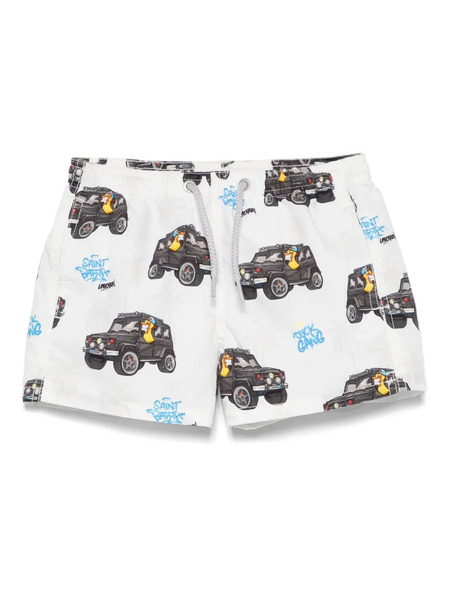  Mc2 Saint Barth Kids X Cryptopuppets Jean Swim Shorts - White 