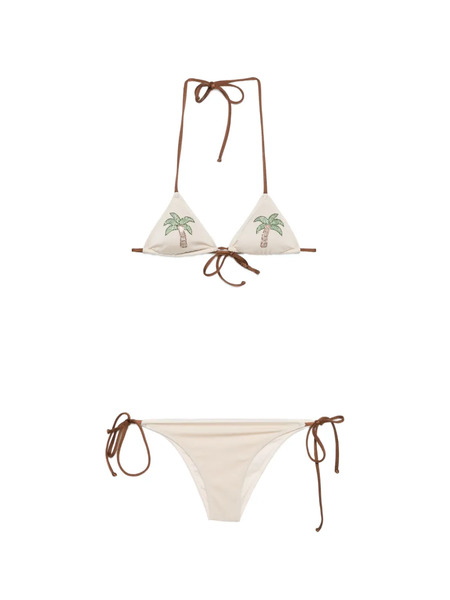  Mc2 Saint Barth Leah Palm-tree Print Bikini - Neutrals 