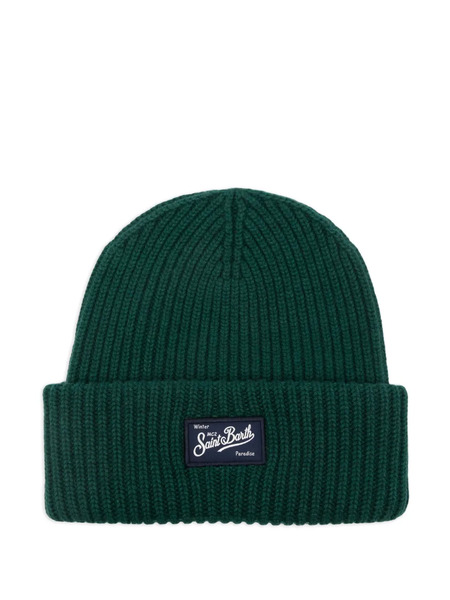 Mc2 Saint Barth Logo-appliqué Ribbed Beanie - Green 