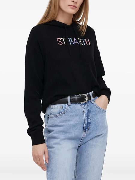  Mc2 Saint Barth Logo-embroidered Hoodie - Black 