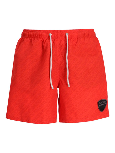  Mc2 Saint Barth Logo-print Swim Shorts - Red 