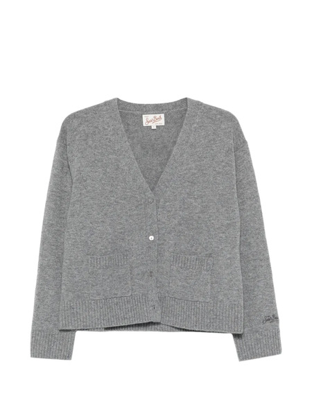  Mc2 Saint Barth Madie V-neck Pocket Cardigan - Grey 