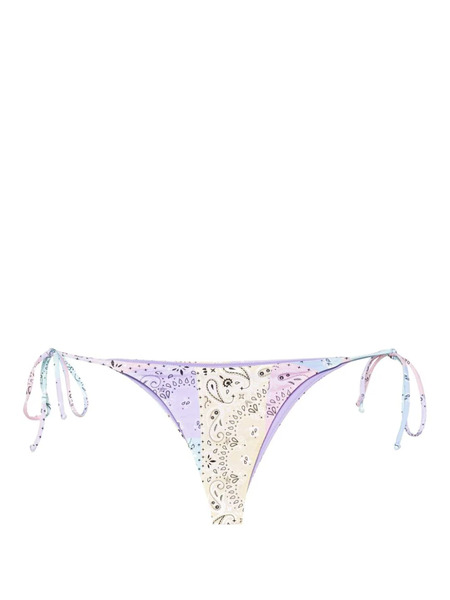  Mc2 Saint Barth Marielle Paisley-print Bikini Bottoms - Purple 
