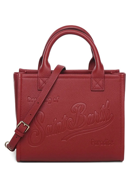  Mc2 Saint Barth Midi Vanity Embossed Leather Tote Bag - Red 