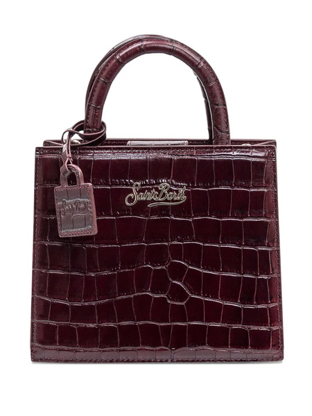  Mc2 Saint Barth Mini Croc-embossed Satchel Bag - Red 