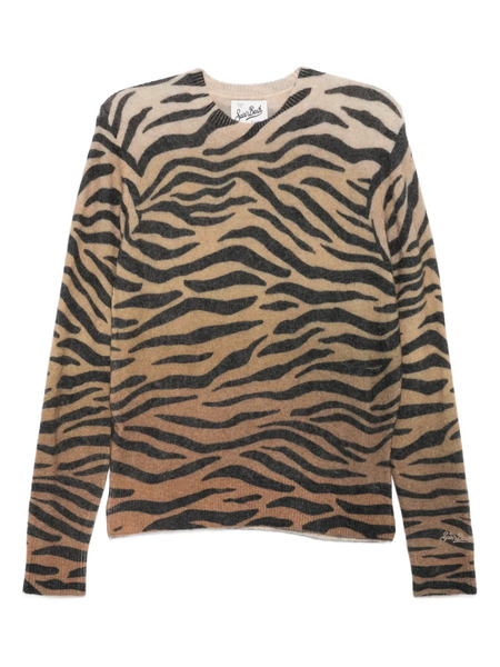  Mc2 Saint Barth New Queen Animal-print Sweater - Neutrals 