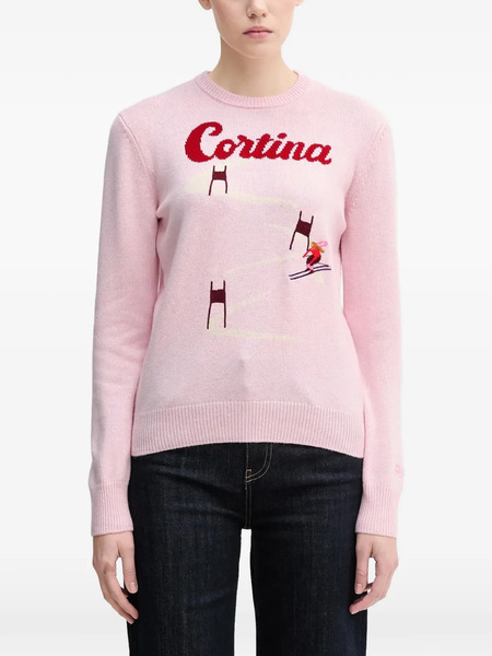  Mc2 Saint Barth New Queen Front-graphic Crew-neck Sweater - Pink 