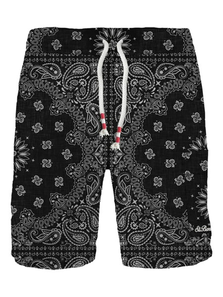  Mc2 Saint Barth Paisley-print Drawstring Shorts - Black 