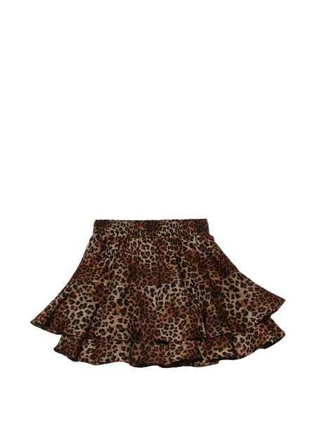 Mc2 Saint Barth Ruffled Leopard-print Mini Skirt - Neutrals 
