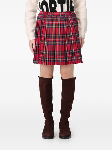  Mc2 Saint Barth Tabatha Pleated Mini Skirt - Red 