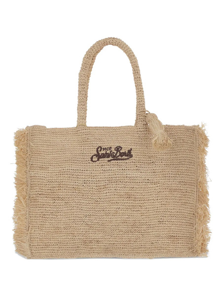  Mc2 Saint Barth Tassel-detail Raffia Shoulder Bag - Neutrals 