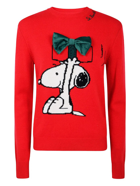  Mc2 Saint Barth X Peanuts Bow Patch Sweater - Red 