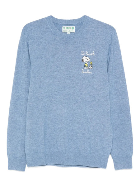  Mc2 Saint Barth X Peanuts Embroidered Heron Light Embry Sweater - Blue 