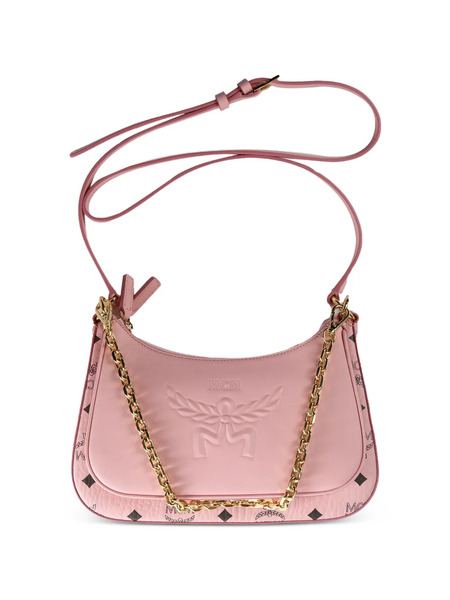  Mcm Aren Logo-embossed Chain Clutch Bag - Pink 