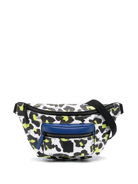  Mcm Fursten Leopard-print Leather Belt Bag - White 