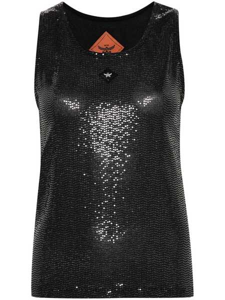  Mcm Logo-patch Tank Top - Black 