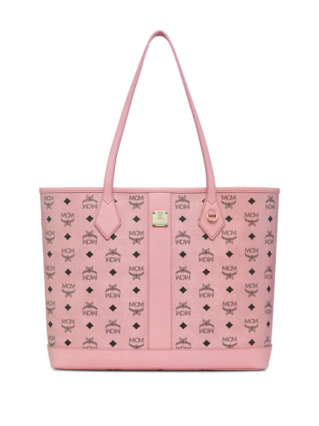  Mcm Medium Monogram-print Tote Bag - Pink 