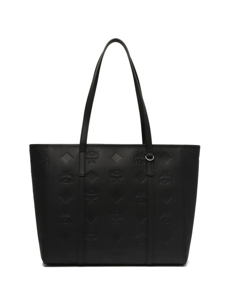  Mcm Medium Toni Monogram Leather Tote Bag - Black 