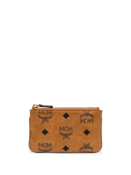  Mcm Mini Monogram-print Key Pouch - Brown 