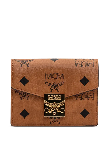  Mcm Mini Tracy Logo-pattern Wallet - Brown 