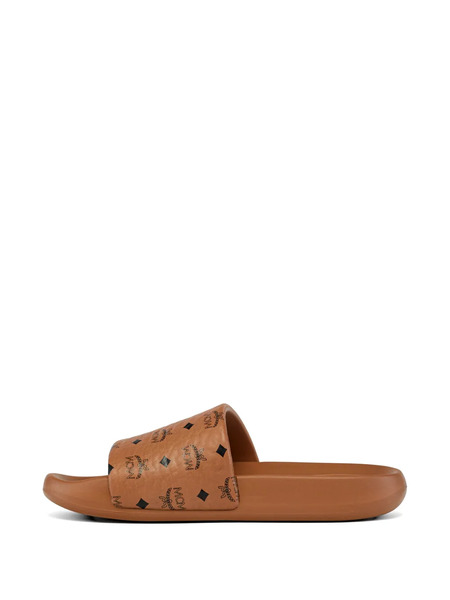  Mcm Monogram-print Slides - Neutrals 