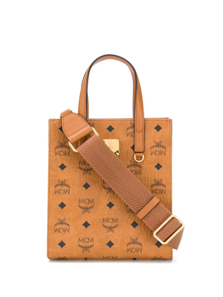  Mcm Monogram Print Tote Bag - Brown 