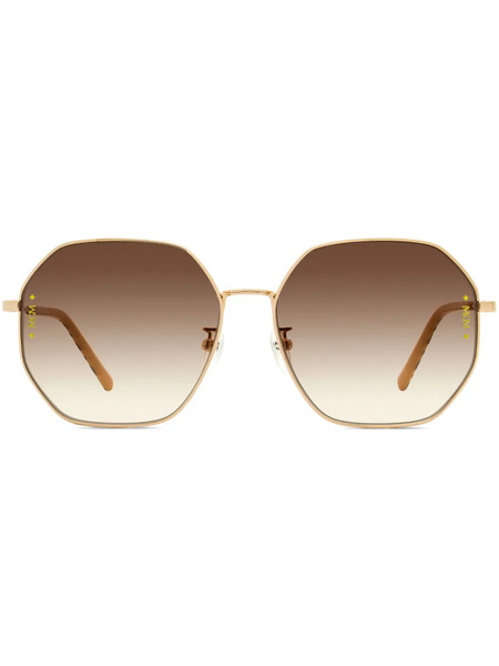  Mcm 165slb Square-frame Visetos-print Sunglasses - Gold 