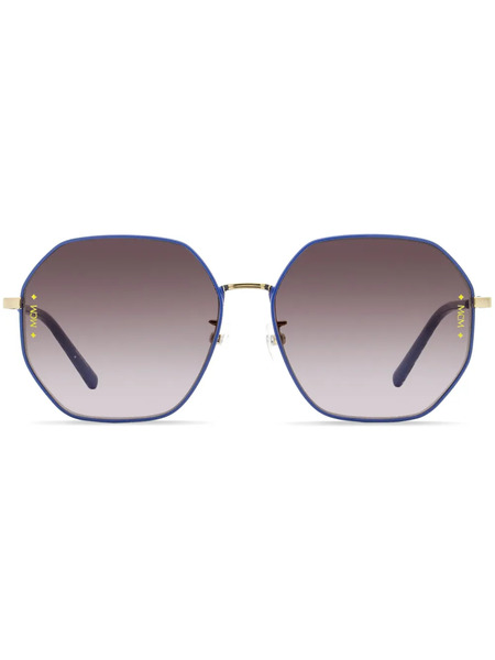  Mcm 165slb Visetos-print Geometric-frame Sunglasses - Blue 