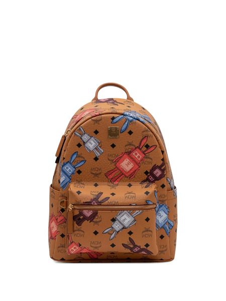  Mcm Stark Rabot-graphic Backpack - Brown 
