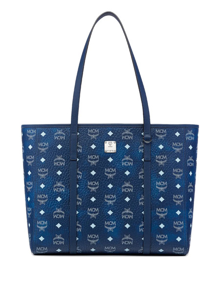  Mcm Toni Visetos Monogram Canvas Top-zip Tote Bag - Blue 