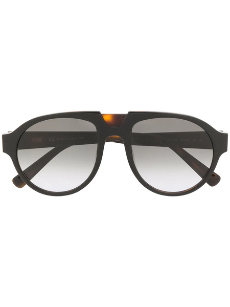  Mcm Tortoiseshell Aviator Sunglasses - Black 