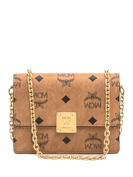  Mcm Visetos Logo-plaque Cross Body Bag - Brown 